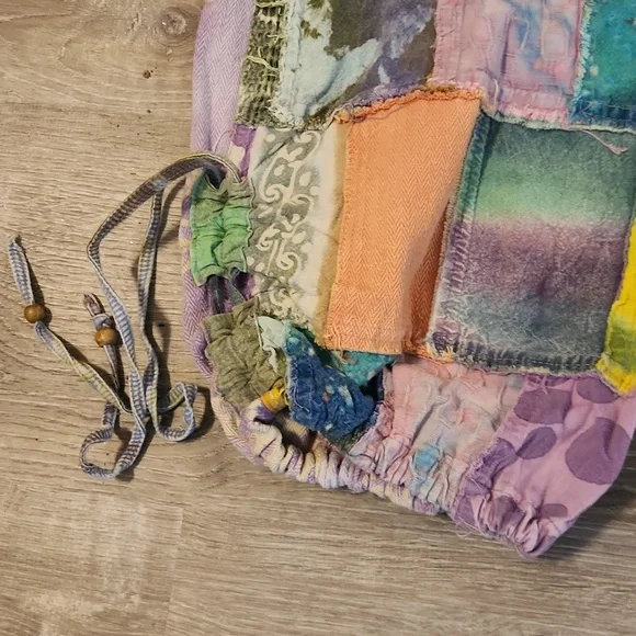 Boho Patchwork Multicolor Denim Jumpsuit/Overalls From Japan - Picture 7 of 13